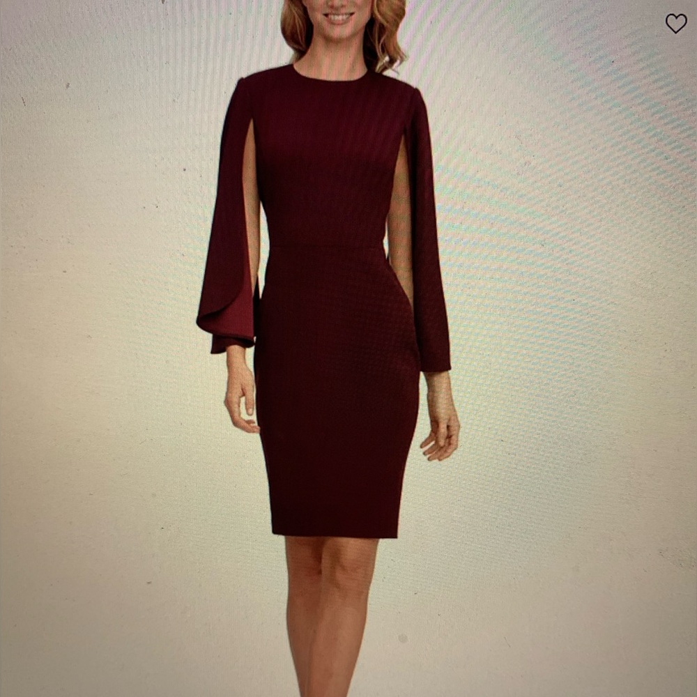 Calvin Klein Cape sleeve sheath dress size 10
